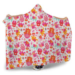 Girly Elephant And Hamsa Pattern Print Hooded Blanket