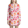 Girly Elephant And Hamsa Pattern Print Pullover Hoodie Dress