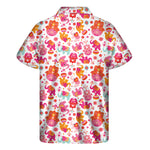 Girly Elephant And Hamsa Pattern Print Men's Short Sleeve Shirt