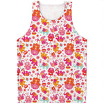 Girly Elephant And Hamsa Pattern Print Men's Tank Top