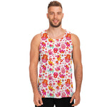 Girly Elephant And Hamsa Pattern Print Men's Tank Top