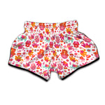 Girly Elephant And Hamsa Pattern Print Muay Thai Boxing Shorts