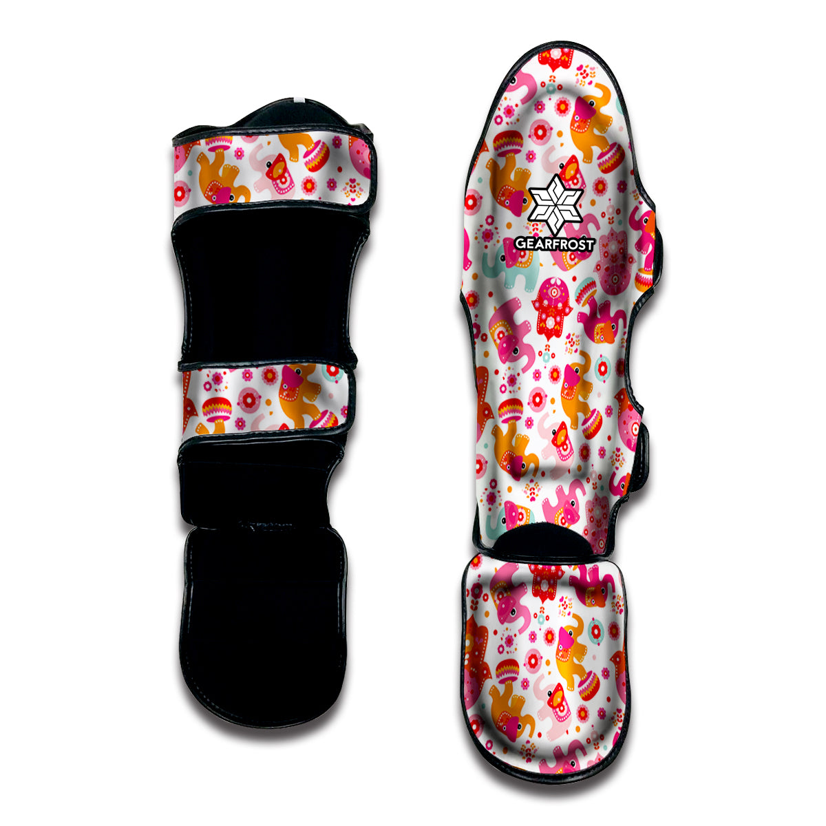 Girly Elephant And Hamsa Pattern Print Muay Thai Shin Guard