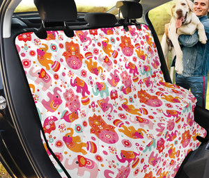 Girly Elephant And Hamsa Pattern Print Pet Car Back Seat Cover