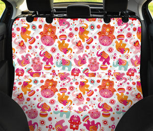 Girly Elephant And Hamsa Pattern Print Pet Car Back Seat Cover