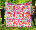 Girly Elephant And Hamsa Pattern Print Quilt