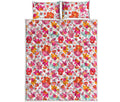 Girly Elephant And Hamsa Pattern Print Quilt Bed Set