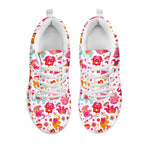 Girly Elephant And Hamsa Pattern Print White Sneakers