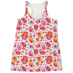 Girly Elephant And Hamsa Pattern Print Women's Racerback Tank Top