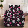 Girly Emo Skull Pattern Print Armchair Slipcover