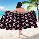 Girly Emo Skull Pattern Print Beach Sarong Wrap