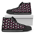 Girly Emo Skull Pattern Print Black High Top Sneakers