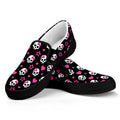 Girly Emo Skull Pattern Print Black Slip On Sneakers