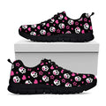 Girly Emo Skull Pattern Print Black Running Shoes