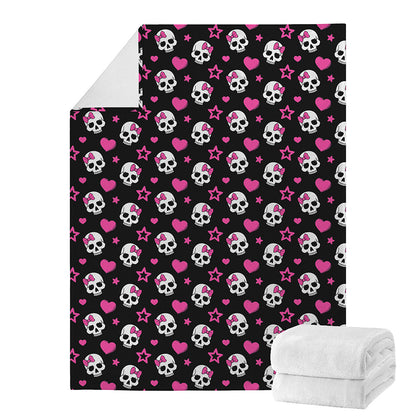 Girly Emo Skull Pattern Print Blanket