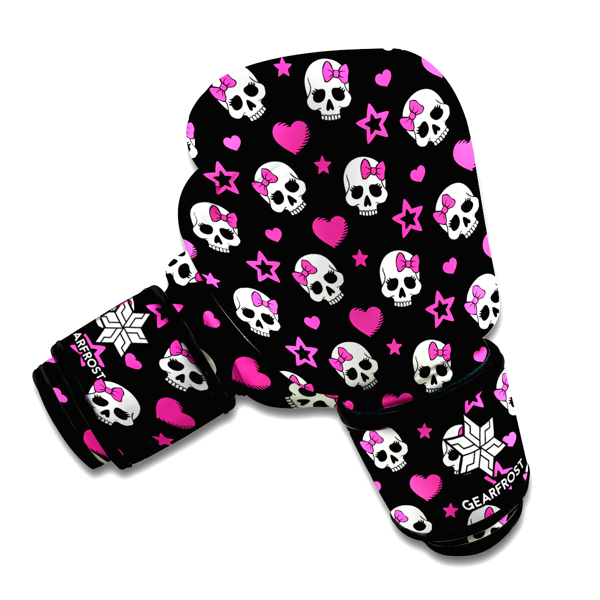 Girly Emo Skull Pattern Print Boxing Gloves