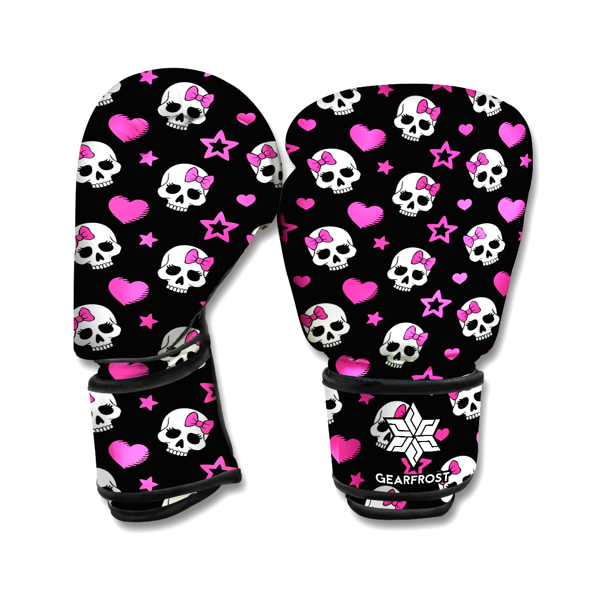 Girly Emo Skull Pattern Print Boxing Gloves