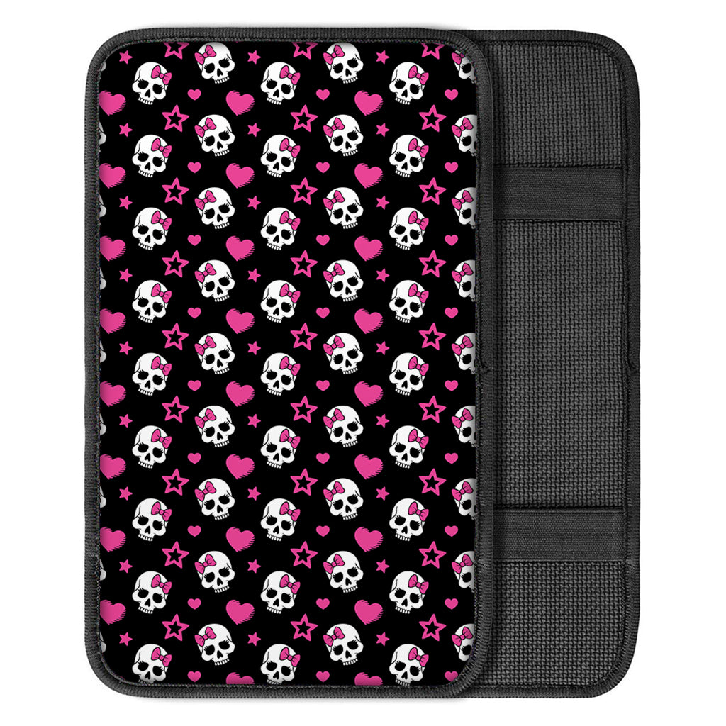 Girly Emo Skull Pattern Print Car Center Console Cover