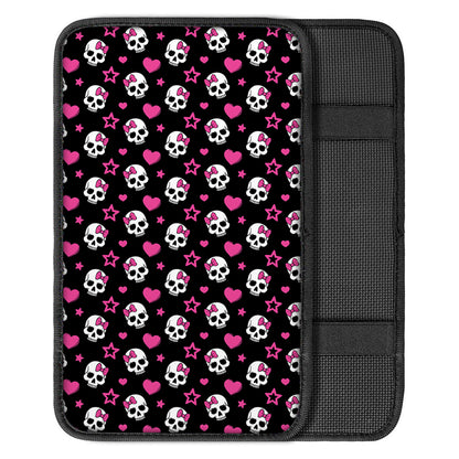 Girly Emo Skull Pattern Print Car Center Console Cover