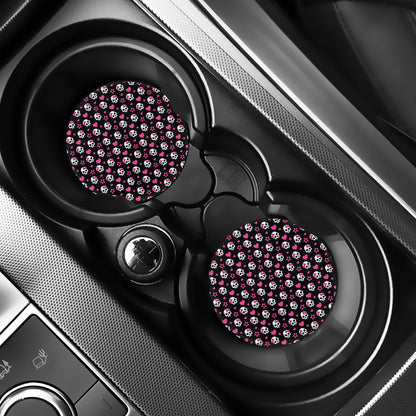 Girly Emo Skull Pattern Print Car Coasters