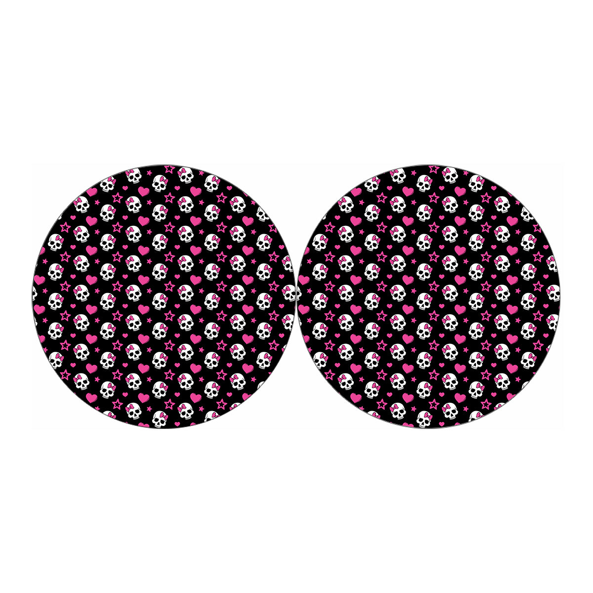Girly Emo Skull Pattern Print Car Coasters