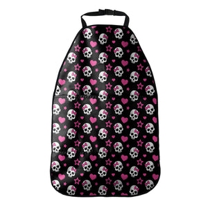 Girly Emo Skull Pattern Print Car Seat Organizers