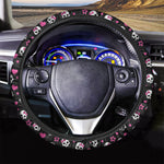 Girly Emo Skull Pattern Print Car Steering Wheel Cover