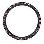 Girly Emo Skull Pattern Print Car Steering Wheel Cover