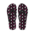Girly Emo Skull Pattern Print Flip Flops
