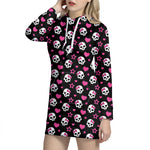 Girly Emo Skull Pattern Print Hoodie Dress