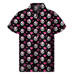 Girly Emo Skull Pattern Print Men's Short Sleeve Shirt