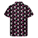 Girly Emo Skull Pattern Print Men's Short Sleeve Shirt