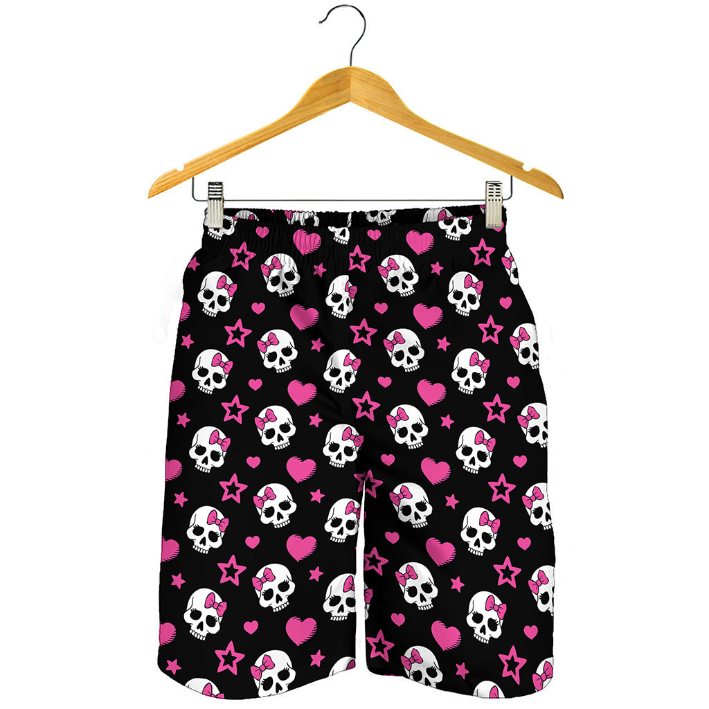 Girly Emo Skull Pattern Print Men's Shorts