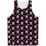 Girly Emo Skull Pattern Print Men's Tank Top