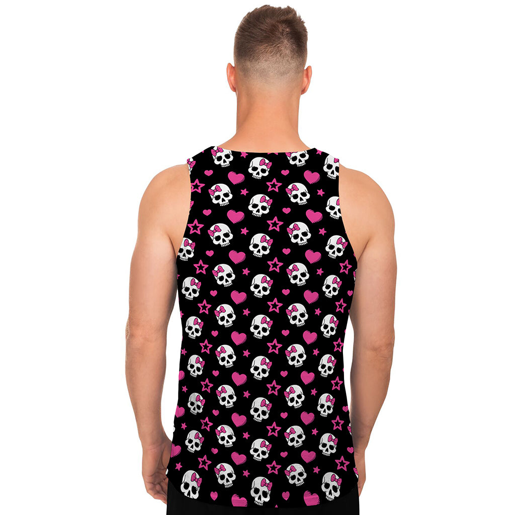 Girly Emo Skull Pattern Print Men's Tank Top