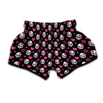Girly Emo Skull Pattern Print Muay Thai Boxing Shorts