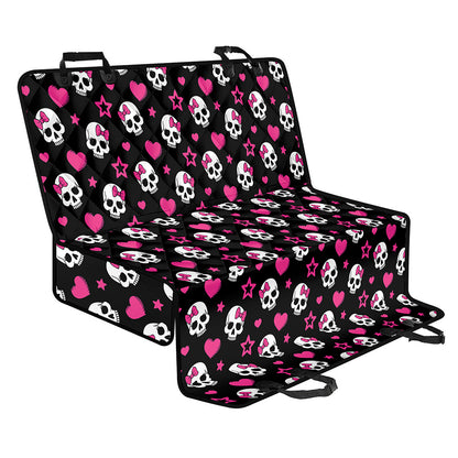 Girly Emo Skull Pattern Print Pet Car Back Seat Cover