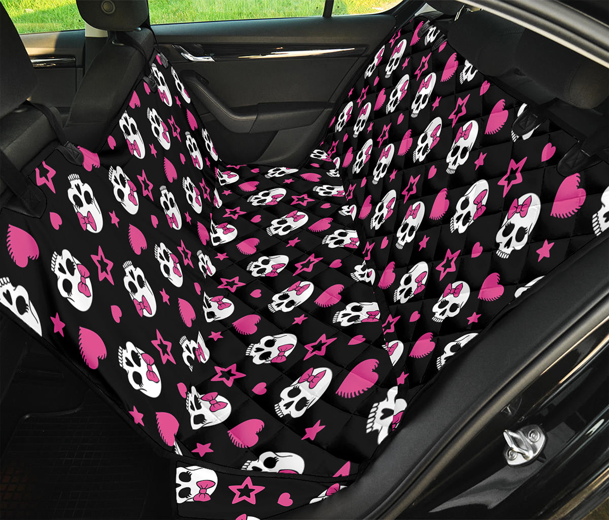 Girly Emo Skull Pattern Print Pet Car Back Seat Cover