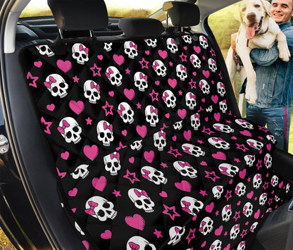 Girly Emo Skull Pattern Print Pet Car Back Seat Cover