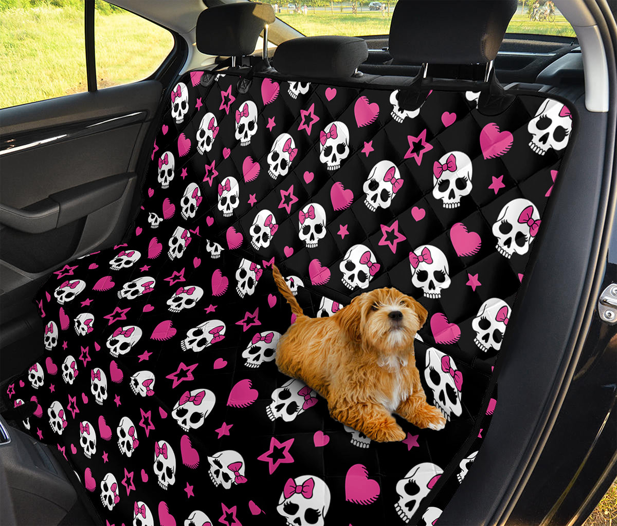 Girly Emo Skull Pattern Print Pet Car Back Seat Cover