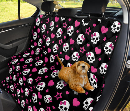 Girly Emo Skull Pattern Print Pet Car Back Seat Cover