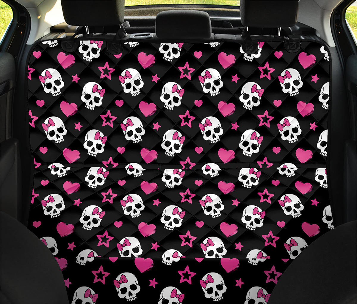 Girly Emo Skull Pattern Print Pet Car Back Seat Cover