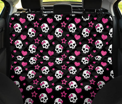 Girly Emo Skull Pattern Print Pet Car Back Seat Cover