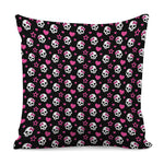 Girly Emo Skull Pattern Print Pillow Cover