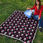 Girly Emo Skull Pattern Print Quilt