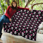 Girly Emo Skull Pattern Print Quilt