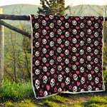 Girly Emo Skull Pattern Print Quilt