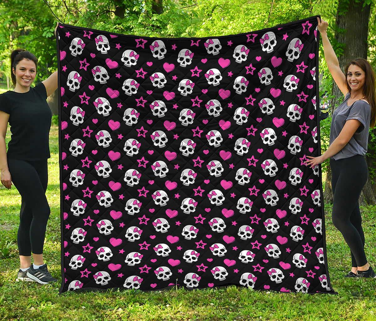 Girly Emo Skull Pattern Print Quilt