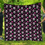 Girly Emo Skull Pattern Print Quilt