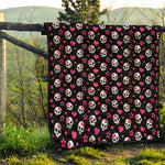 Girly Emo Skull Pattern Print Quilt